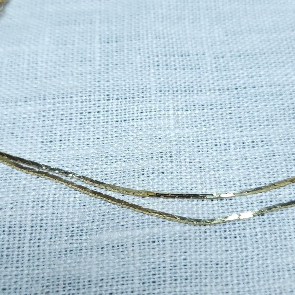 Vintage Herringbone Chain Necklace Adjustable Length Gold Tone 26" - Picture 5 of 7